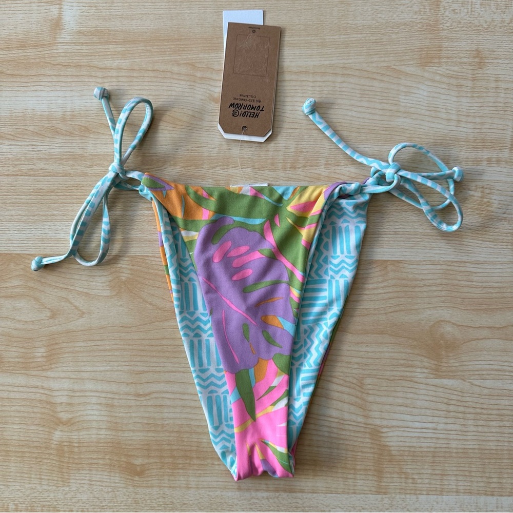 Billabong Dreamland Reversible Side Tie Bright Colorful Bikini Bottom Small